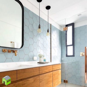 Azulejos hexagonales para el revestimiento en reformas de baños